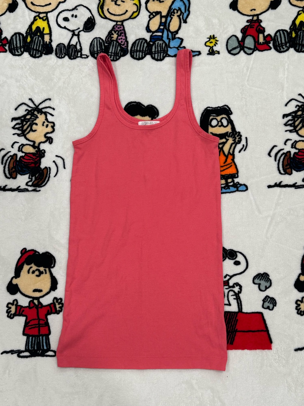 Forever 21 Coral Ribbed Tank Top